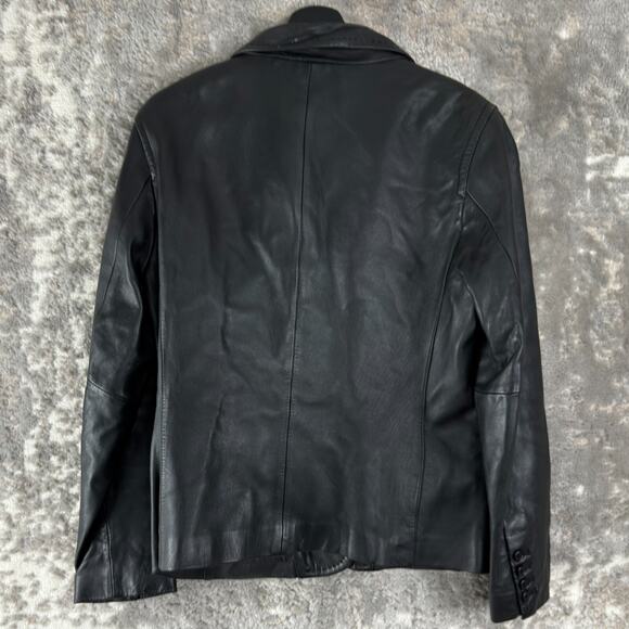 Convington Size M Moto Leather Jacket Black Notched Long Sleeve Button Outdoor - Picture 6 of 10